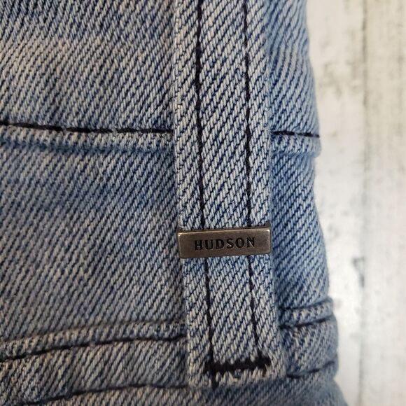 Hudson Viper Mini 2 Toned Denim Skirt Sz 32 - Picture 4 of 10